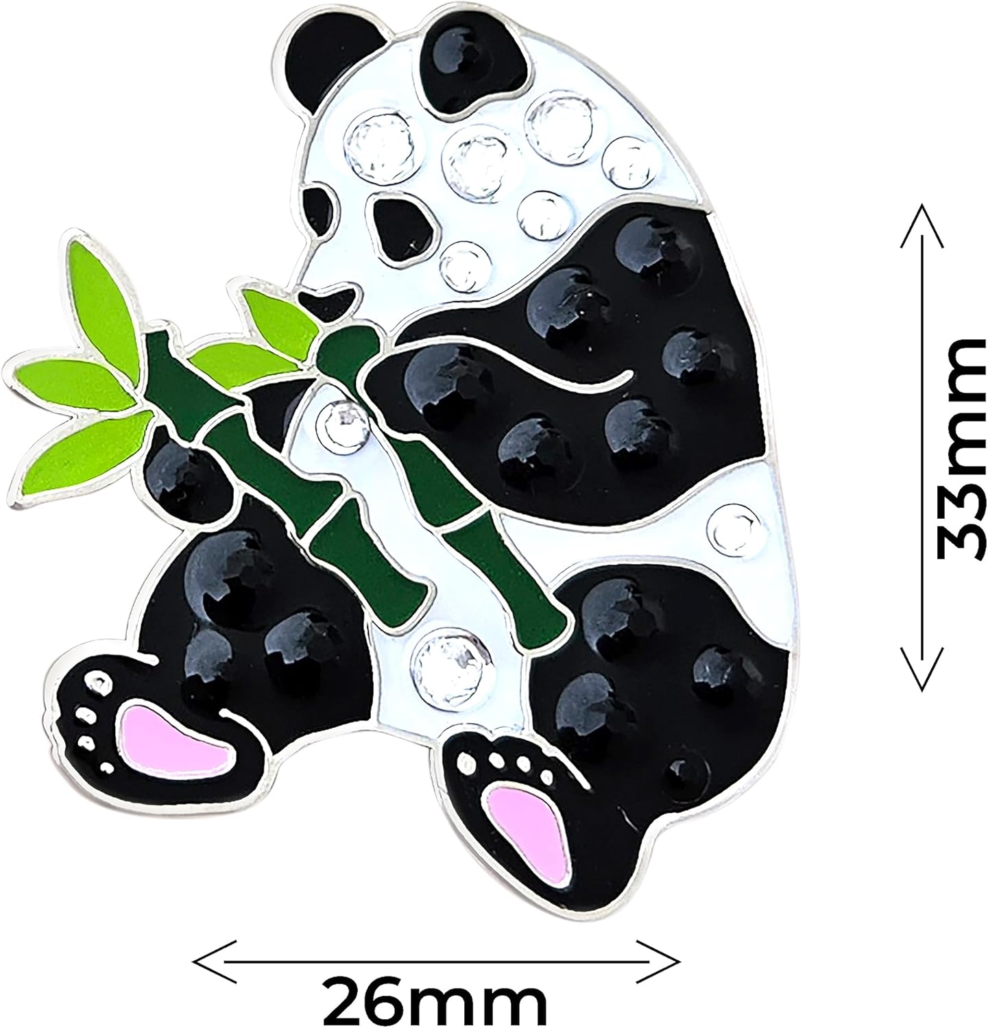Panda Golf Ball Marker with Austrian Crystals & Hat Clip | Animal Themed Bling Accessory for Women & Junior Golfers