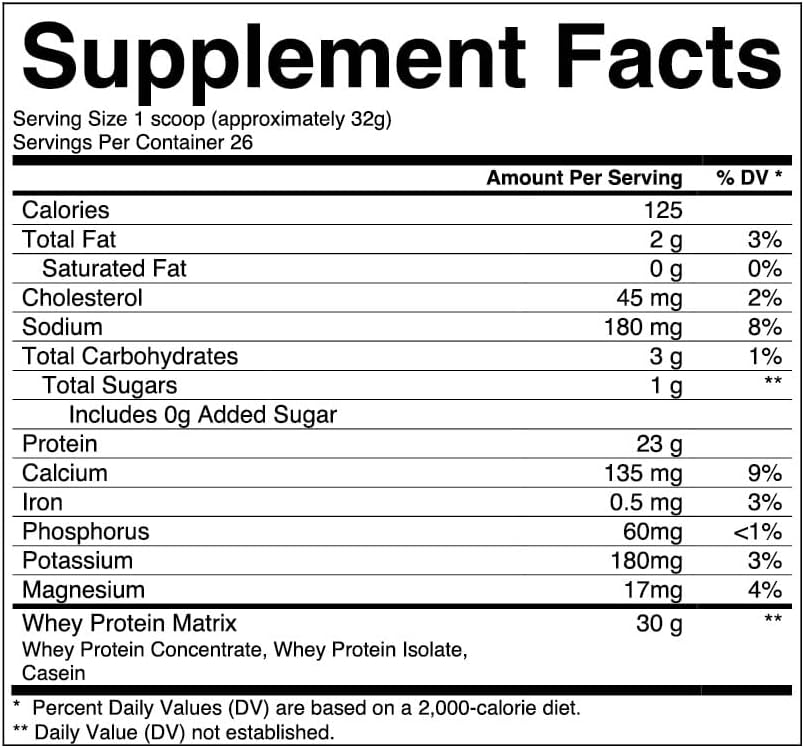 Peanut Butter Brookie Flavored Whey Protein Powder - High Protein, Low Sugar, Carbs & Fat, 2LB Tub, 26 Servings