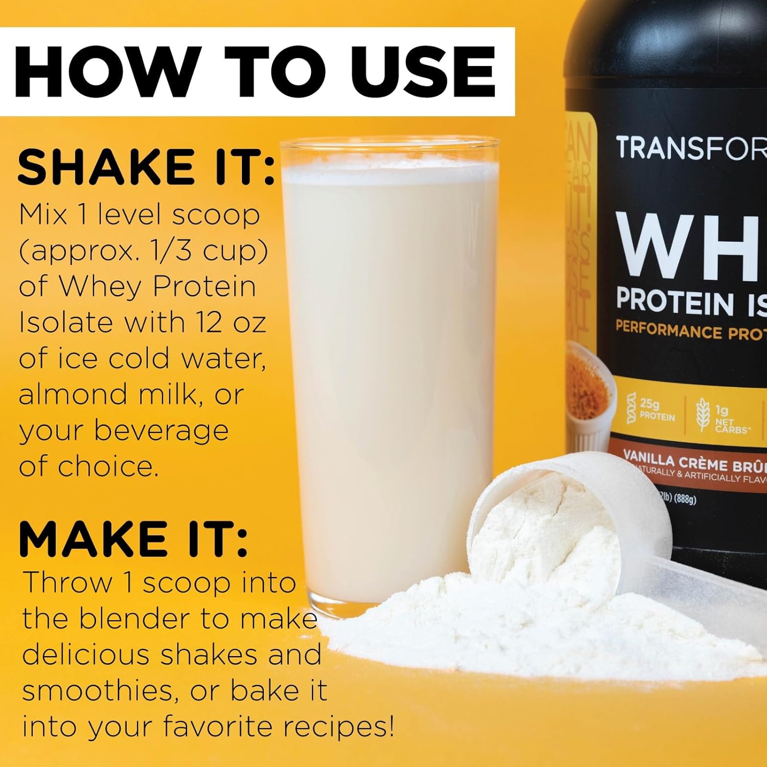 Perform Vanilla Whey Protein Isolate - 28 Servings, TransformHQ Brand - Gluten Free & Non-GMO