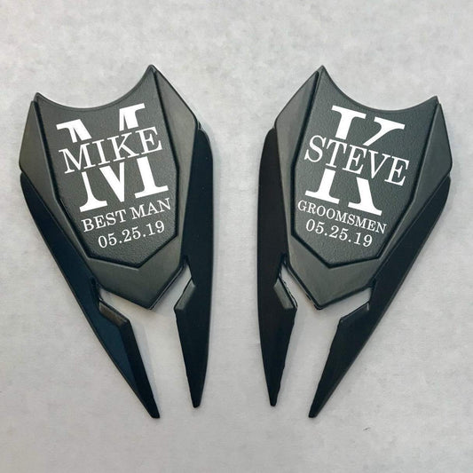 Personalized Engraved Golf Ball Marker and Divot Repair Tool Set - Custom Magnetic Groomsmen Gift for Best Man