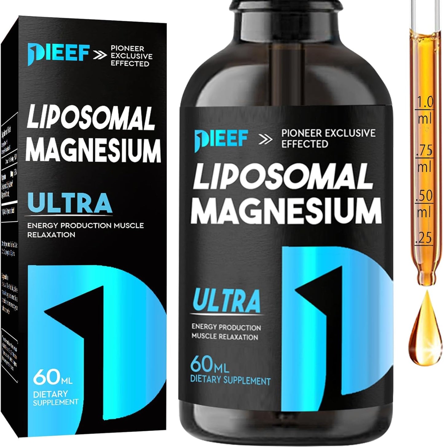 PIEEF Magnesium Glycinate Liquid Drops: Stress Relief, Bone & Muscle Support