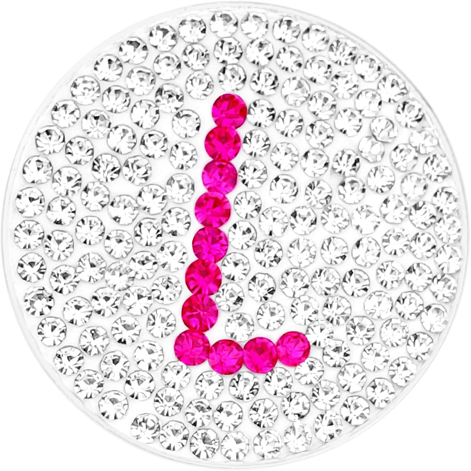Pink Crystal Ball Marker with Hat Clip by NAVIKA USA Inc. - L Initial Micro Pave