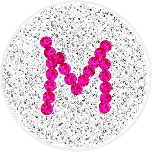 Pink Crystal Ball Marker with Hat Clip by NAVIKA USA Inc. - M- Initial Micro Pave