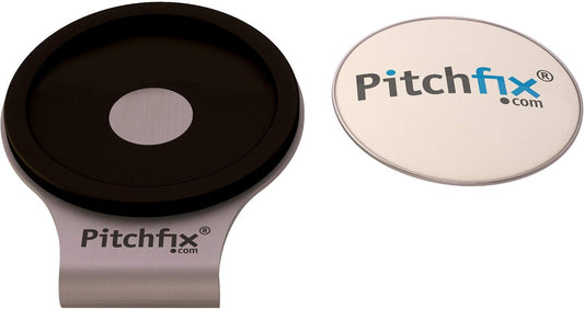Pitchfix Golf Hat Clip with Removable Ball Marker - Black Color