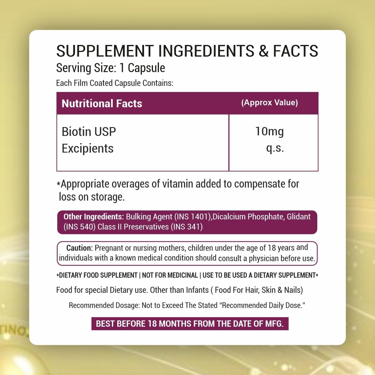 Plant Based Biotin Supplement Capsules with DHT Blockers, Omega & Keratin Synthesis Support - 90 Veg Capsules for Stronger Hair, Skin, and Nails