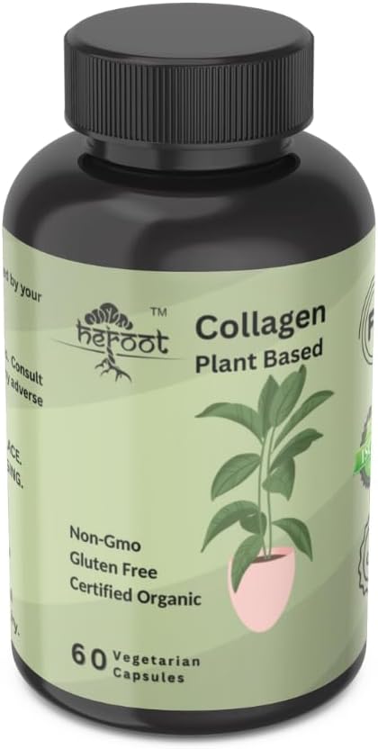 Plant-Based Collagen Supplement for Skin, Hair, and Nails | 500mg | 120 Capsules | USDA Certified | Skin Brightening Formula