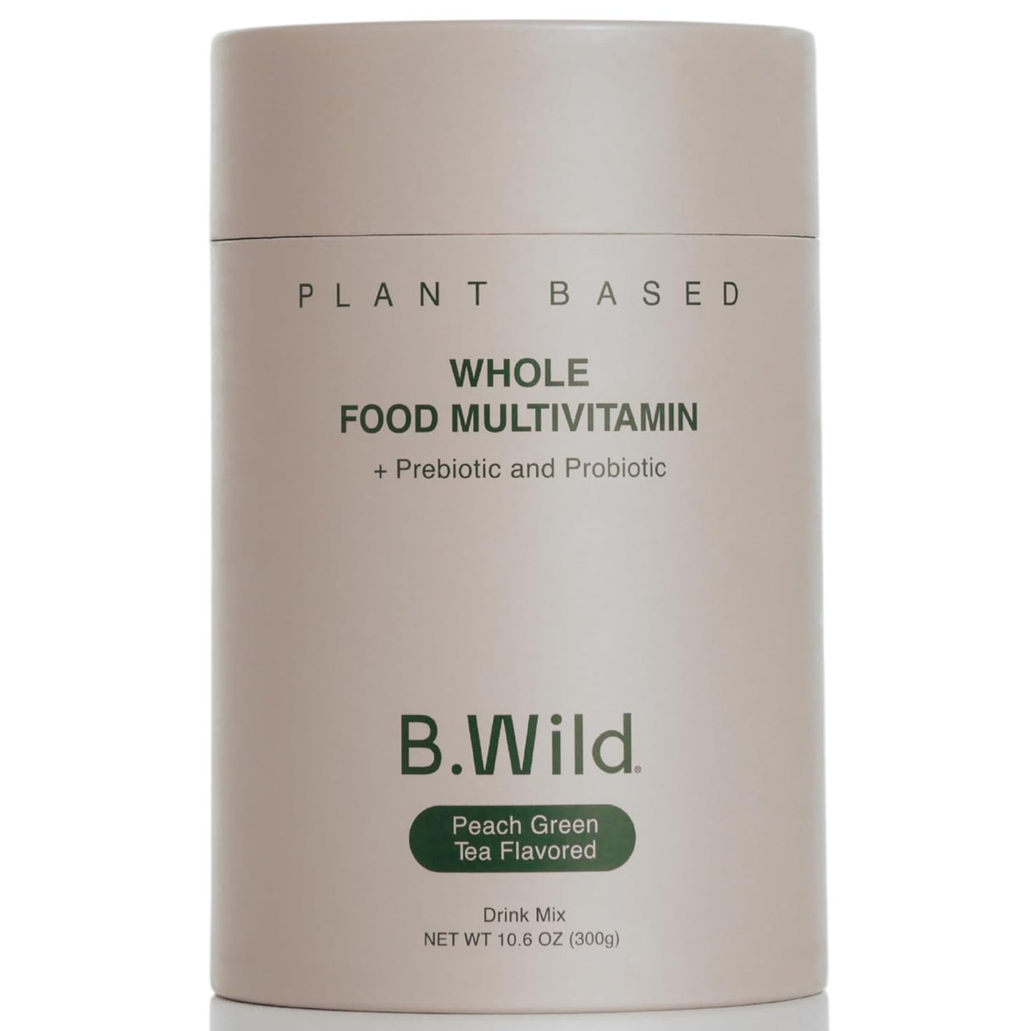 Plant-Based Multivitamin Drink Mix with Antioxidants, Prebiotics, and Probiotics - Peach Green Tea Flavor (300g)