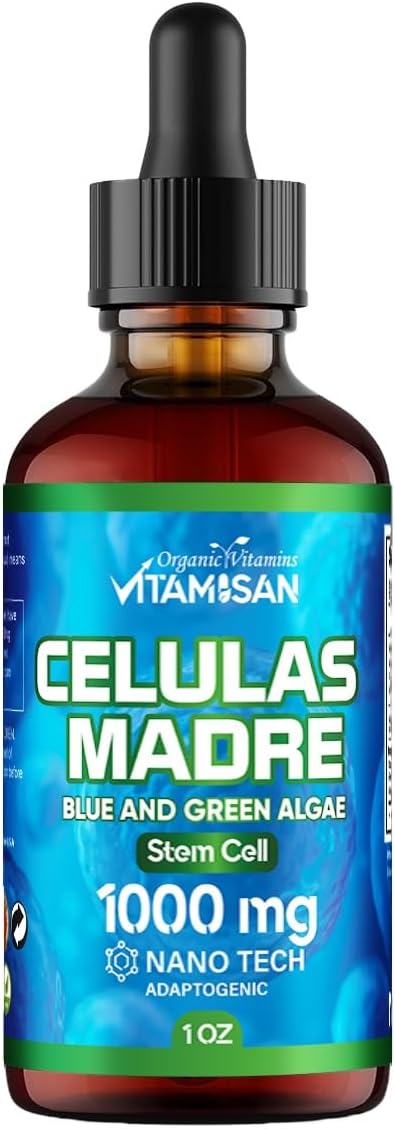 Plant-Based Stem Cell Support Blend with Cordyceps, Rhodiola Rosea, Astragalus, and More - 1000mg Natural Formula with B Complex - VITAMISAN Celulas Madres