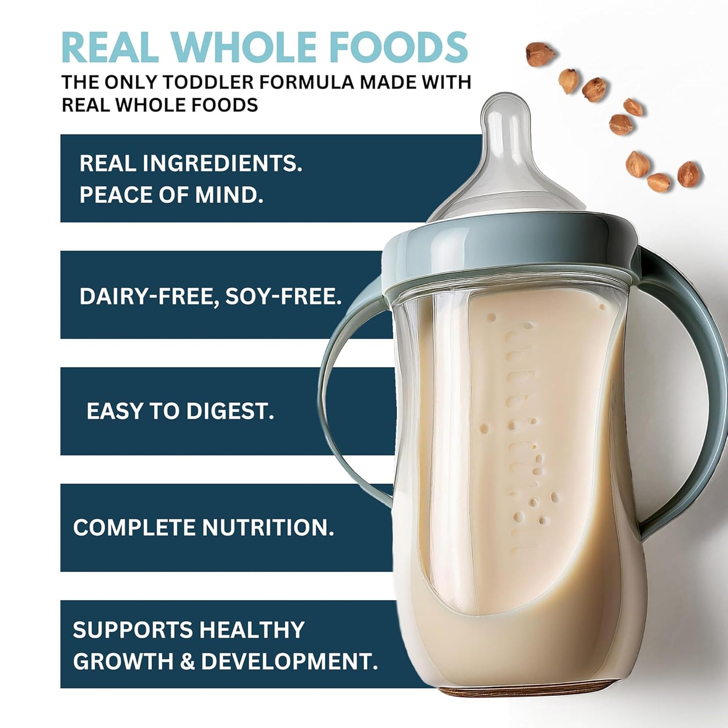 Plant-Based Toddler Formula for Ages 12-36 Months - Dairy-Free & Lactose-Free with Omega 3 & 6 - Soy Formula Alternative - 22 oz, 4 Pack