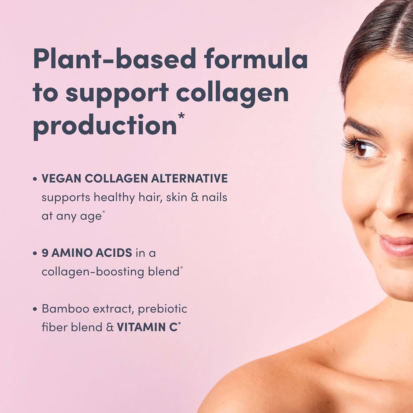Plant-Based Vegan Collagen Booster with Hibiscus Flavor; Neocell Vegan Beauty Builder Alternative; 8.5 Oz Powder for 30 Servings