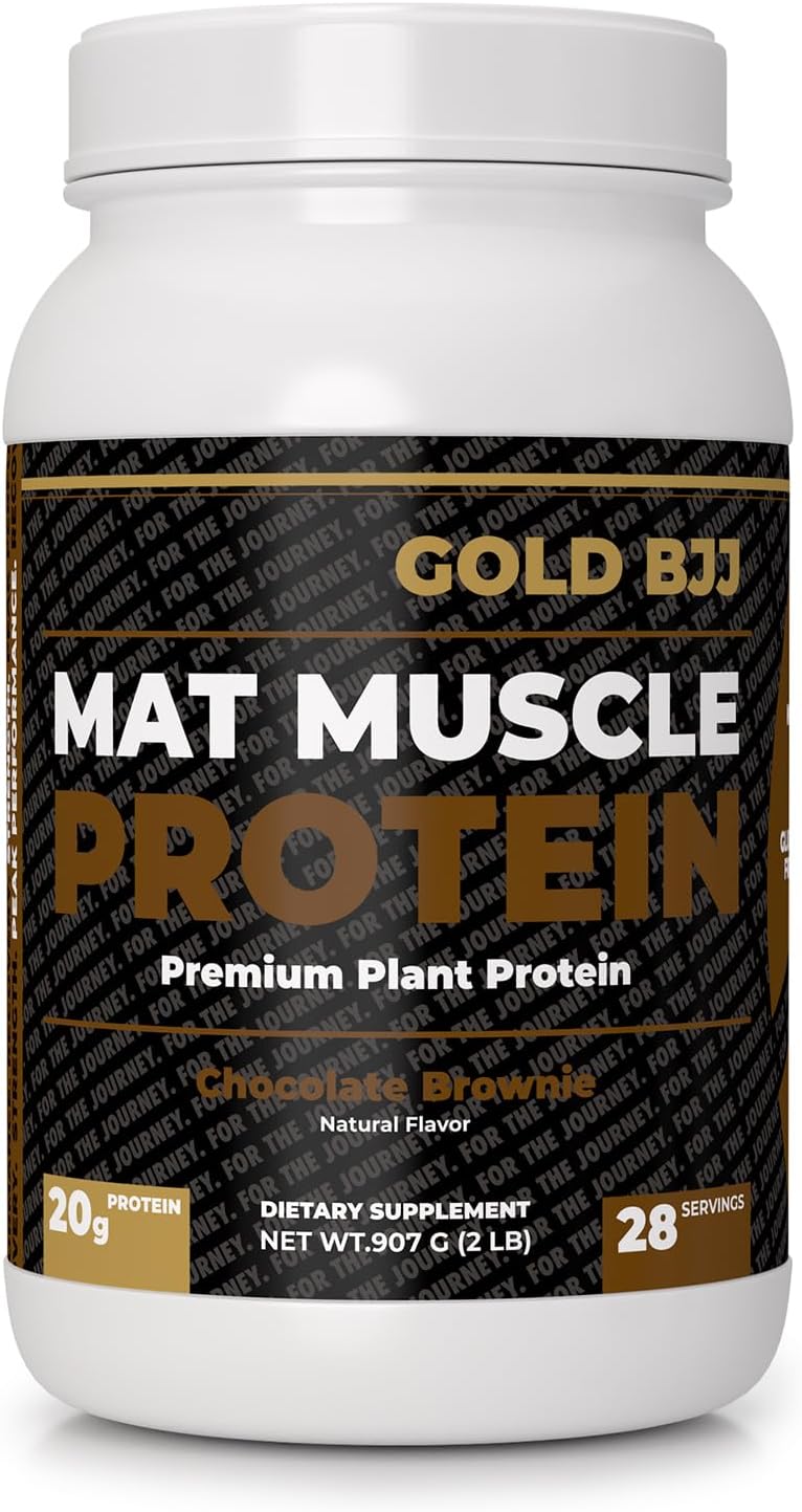 Plant Based Vegan Protein Powder for Jiu Jitsu Athletes - Chocolate Flavor by Gold BJJ Mat Muscle
