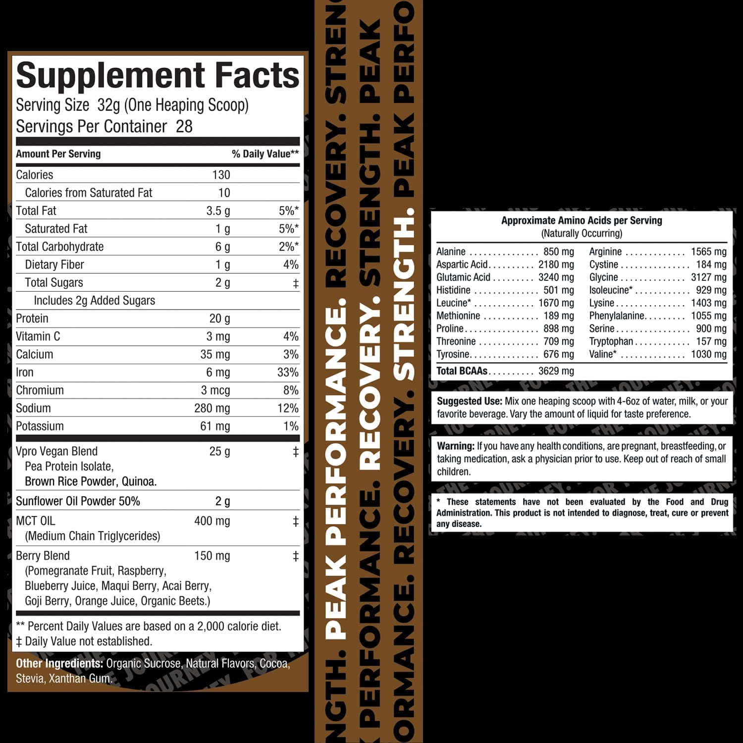 Plant Based Vegan Protein Powder for Jiu Jitsu Athletes - Chocolate Flavor by Gold BJJ Mat Muscle