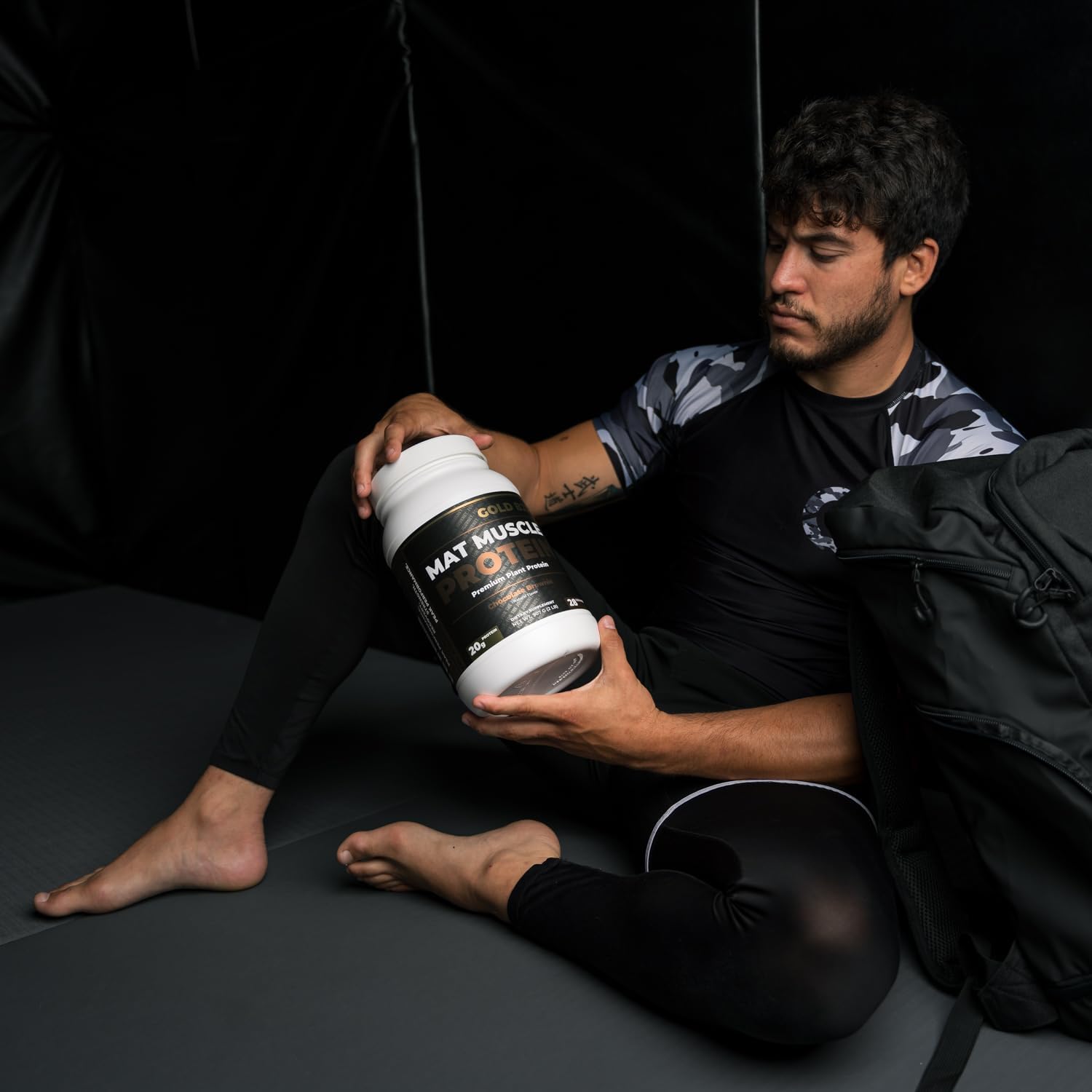 Plant Based Vegan Protein Powder for Jiu Jitsu Athletes - Chocolate Flavor by Gold BJJ Mat Muscle