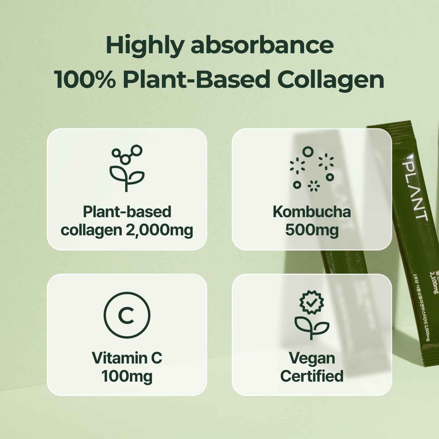 PLANT Vegan Collagen Kombucha + Collagen Jelly Vitamin D Probiotics