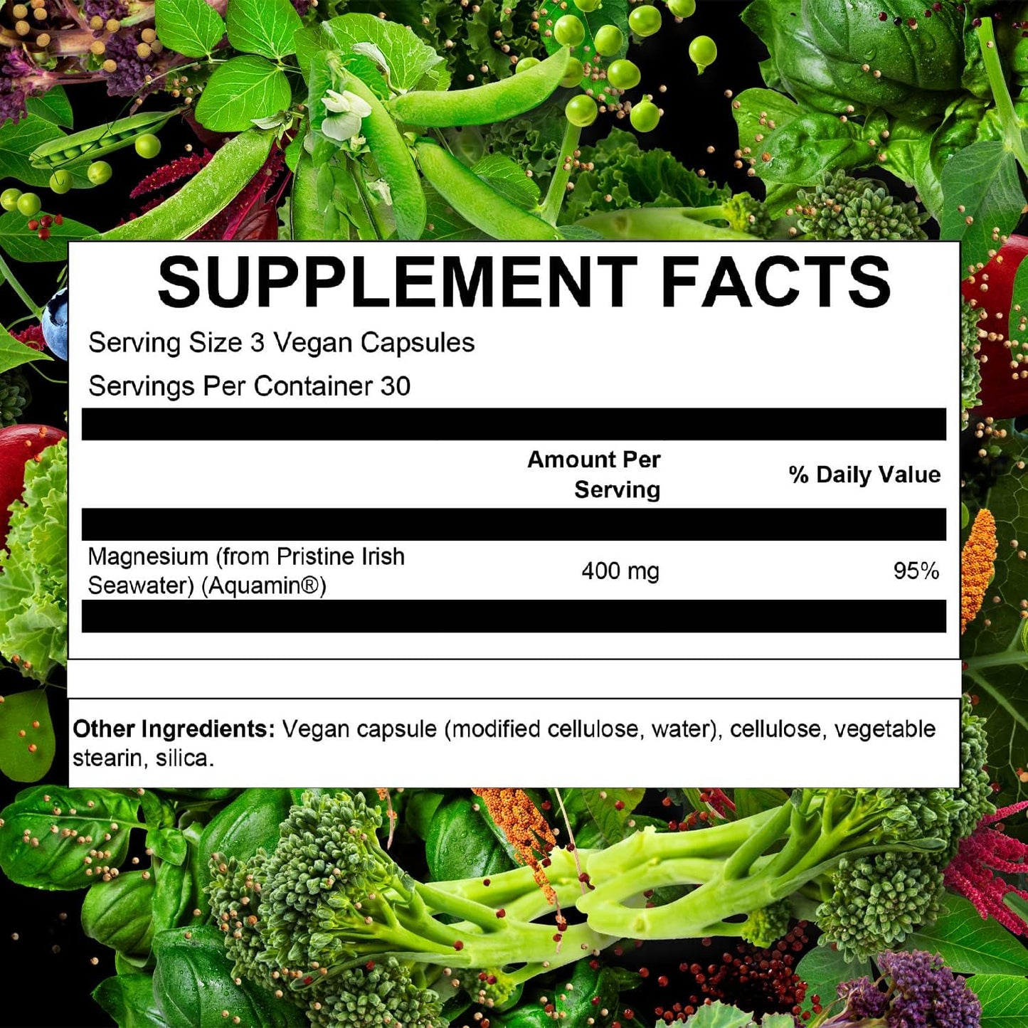 PlantFusion Vegan Magnesium Supplement - 400mg Capsules for Muscle, Bone, Heart & Relaxation - 90ct