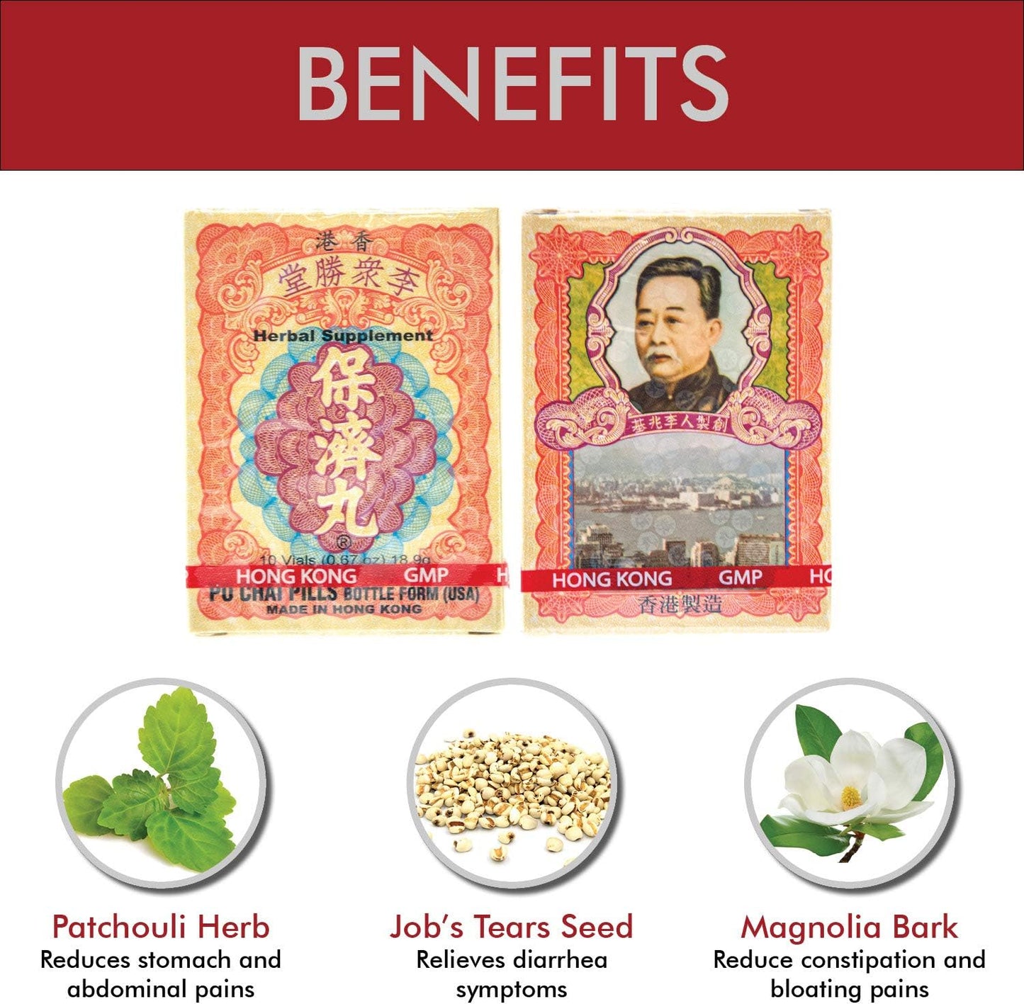 Po Chai Pills Herbal Supplement - Immune & Digestive Support - 10 Vials