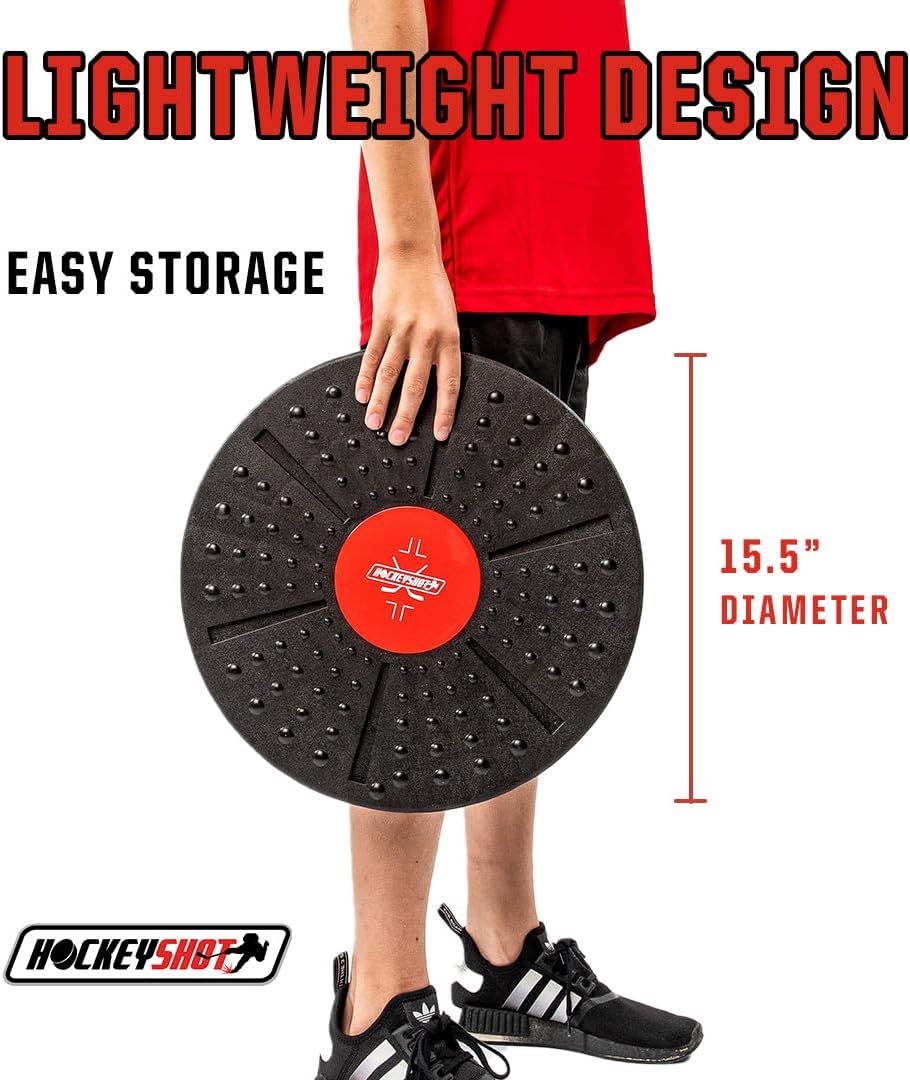 Portable HockeyShot Balance Board for Skating, Strength & Balance Training - Off-Ice Skills Development for Kids & Adults