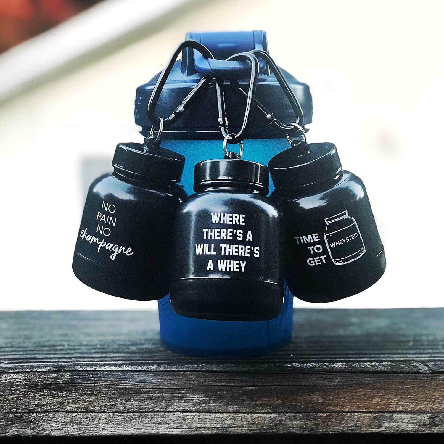 Portable Protein Powder Funnel Keychain for Gym, Workouts, & Travel - TSA Approved Container for ONMYWHEY Supplement