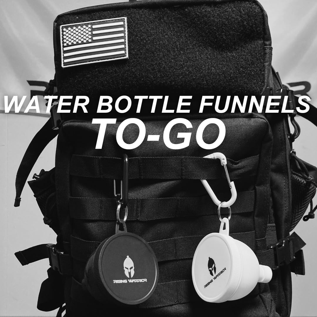 Portable Protein Powder Funnel Set - 4 Pack Water Bottle Funnels - Ideal for Pre-Workout, BCAA's, Protein | Mess-Free Keychain Container for Fitness, Travel