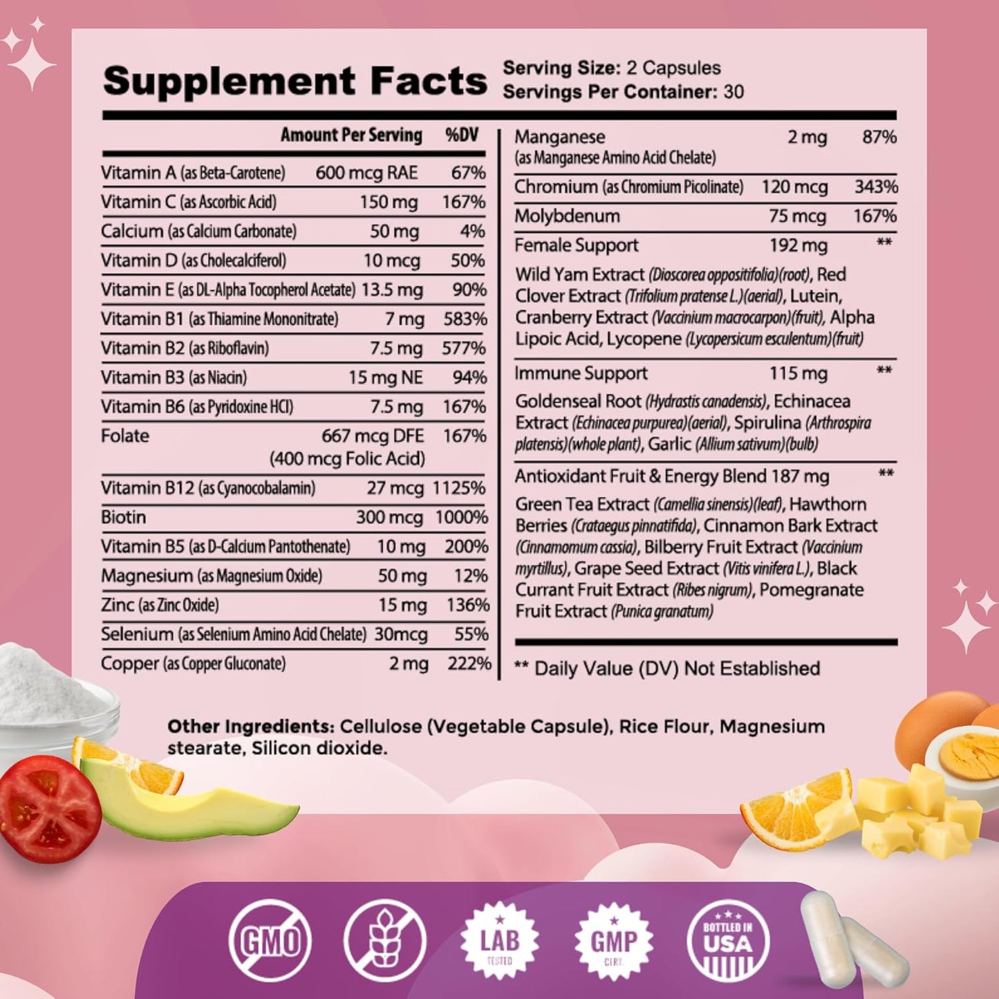 Postpartum Hair Loss Vitamin Gummies with Biotin for Hair Growth, Skin Radiance, and Strong Nails - Women's Daily Multivitamins for Health, Energy, Focus, and Mood