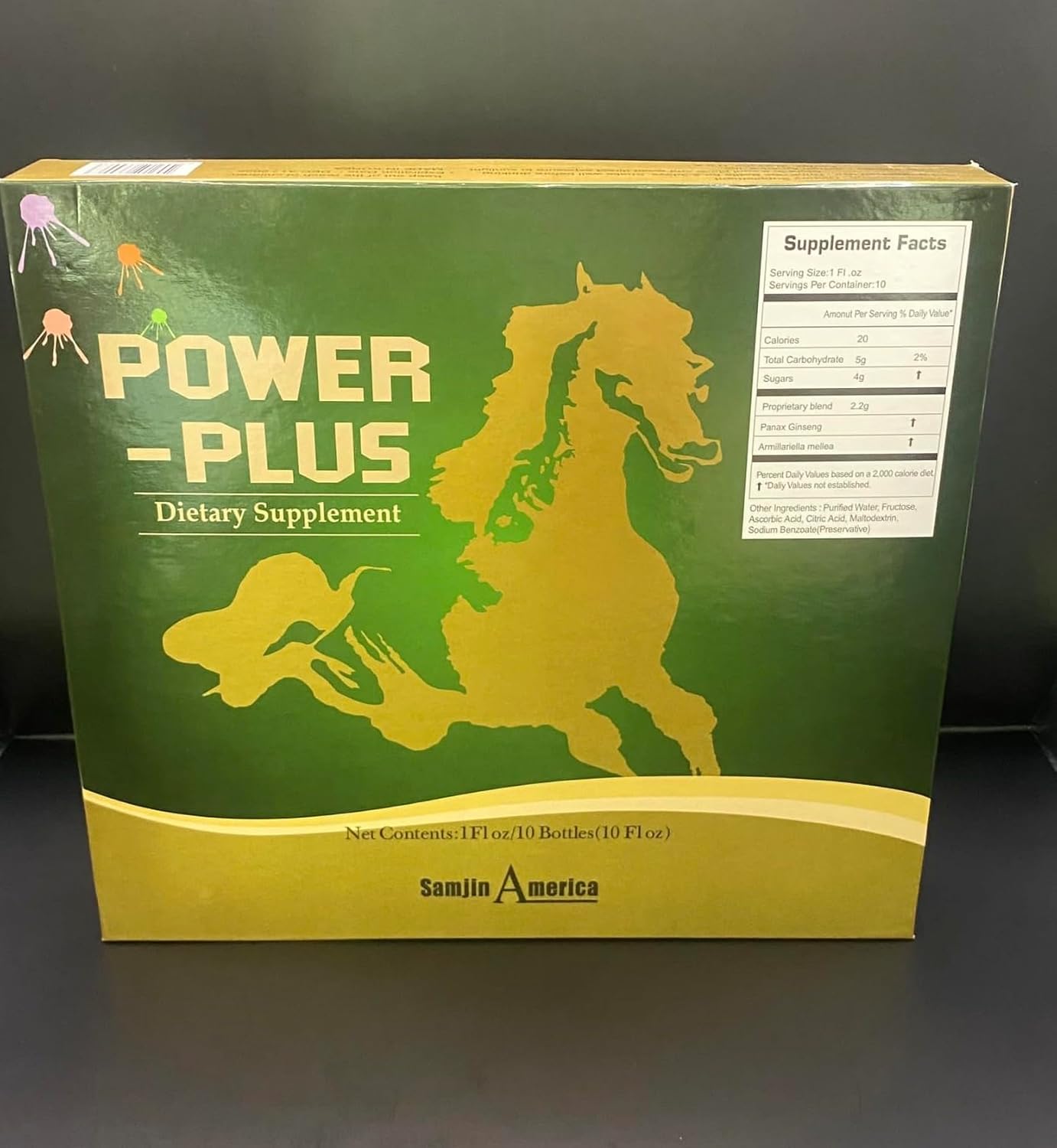 POWER-PLUS Ginseng Energy Drink with Extra Strength - 1oz X 10 Bottles