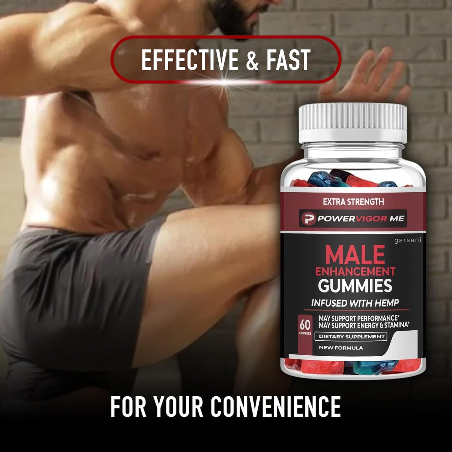 Power Vigor Me metabolism booster Male Gummies - Single Bottle with 60 Gummies