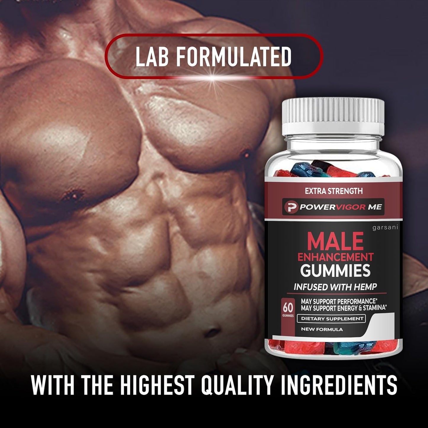 Power Vigor Me metabolism booster Male Gummies - Single Bottle with 60 Gummies