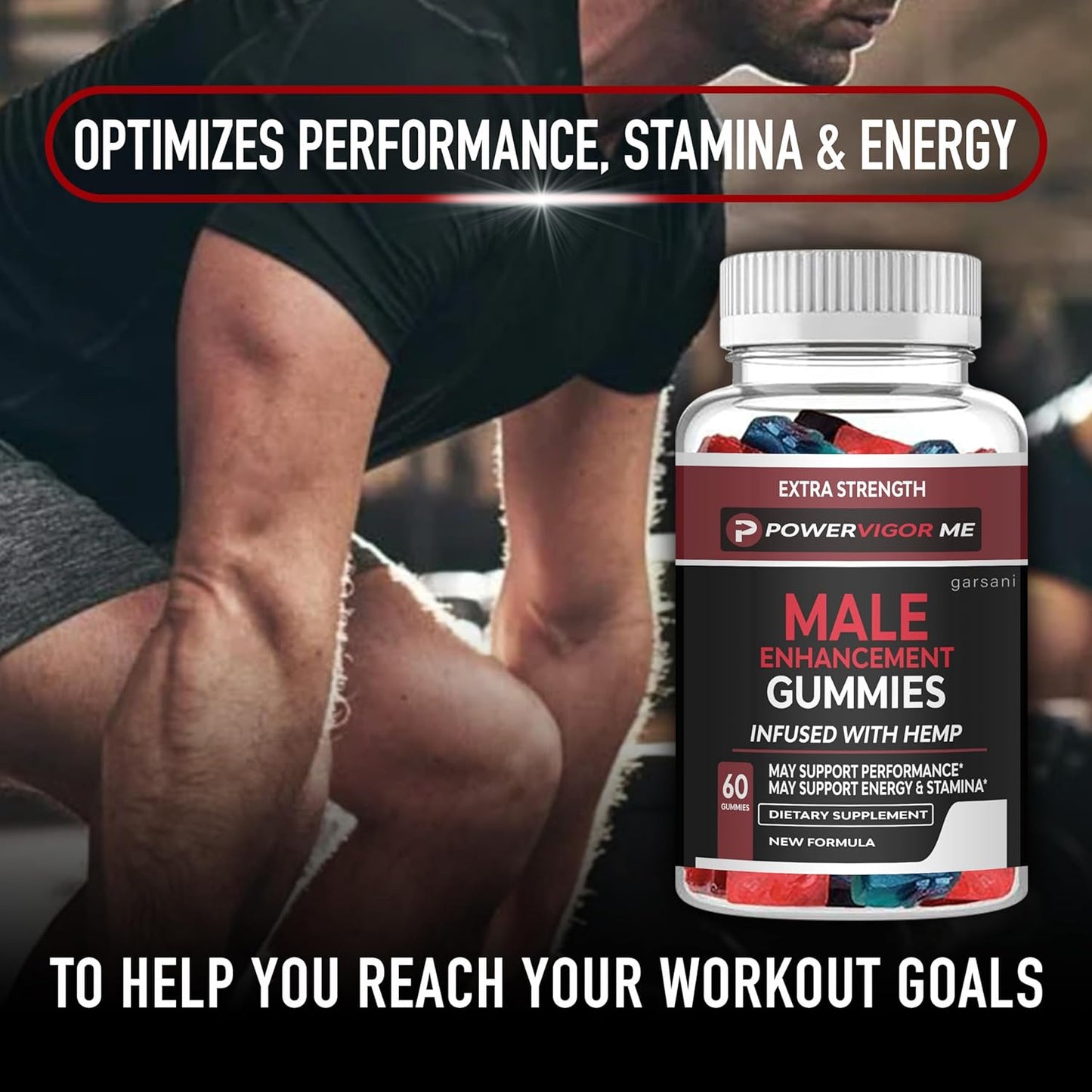Power Vigor Me metabolism booster Male Gummies - Single Bottle with 60 Gummies