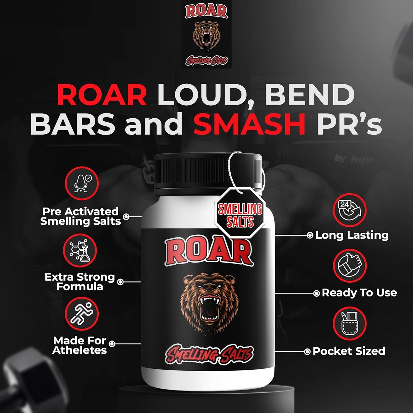 Powerful USA-Made Smelling Salts for Athletes | Premium Pre-Activated Ammonia Inhalant for Powerlifting, Hockey, Football, Weightlifting | Strong and Long-Lasting Formula
