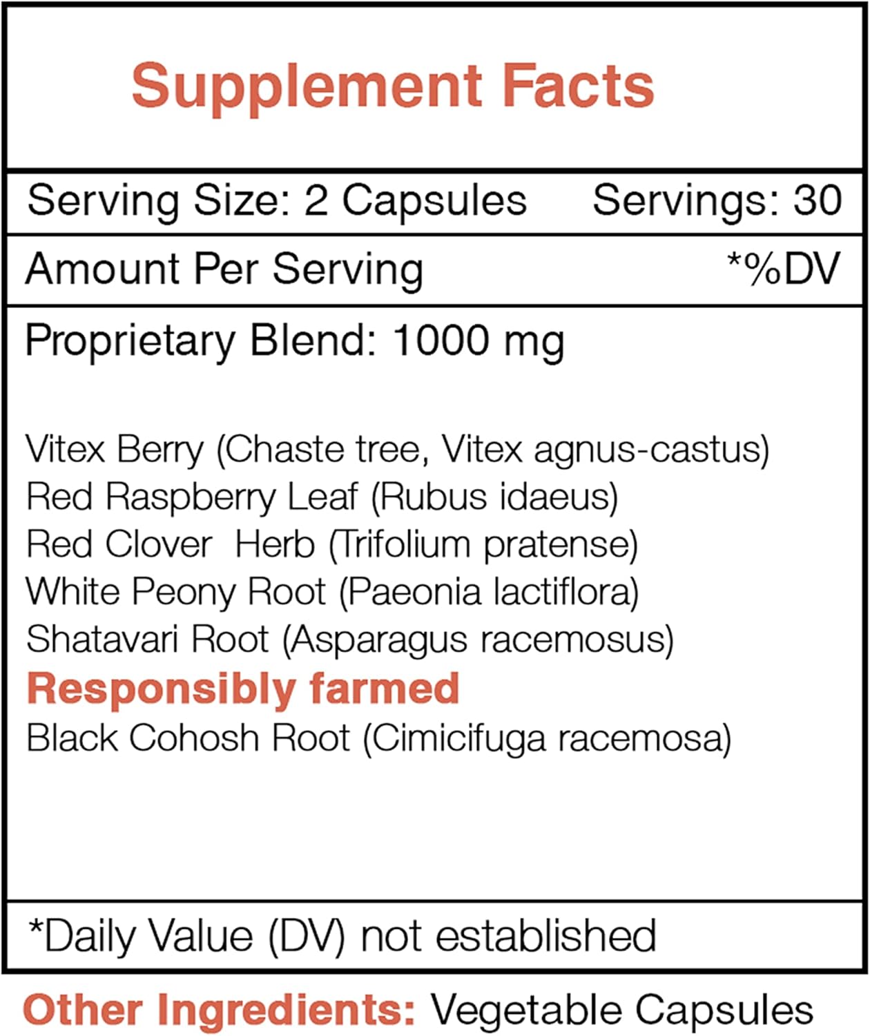 Pre-Conceive Herbal Supplement Capsules - Vitex, Red Raspberry, Black Cohosh, Red Clover, White Peony, Shatavari, 500mg - Prepare for Pregnancy with Natural Ingredients