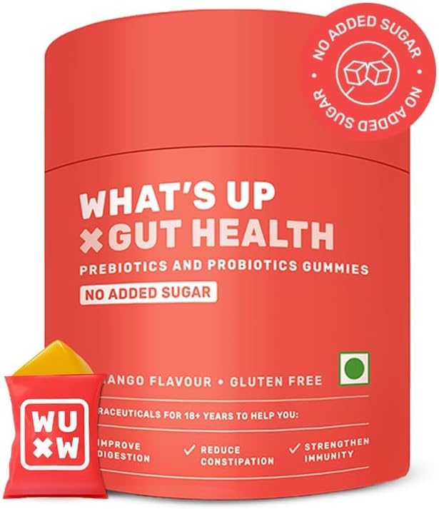 Prebiotic and Probiotic Gut Health Gummies for Constipation & Bloating Relief - 15 Day Supply