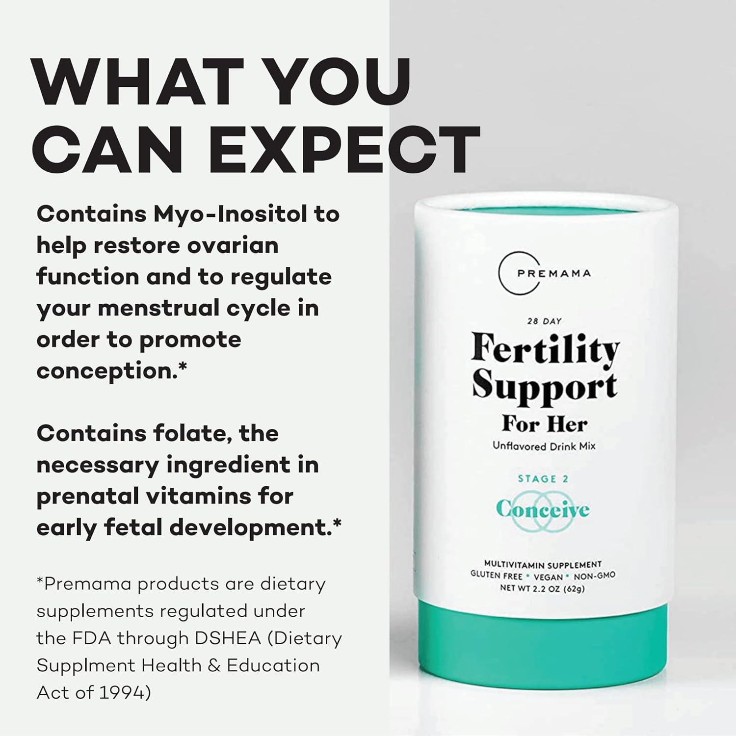 Premama Prenatal Vitamin Energy Boost Drink Mix & Fertility Support Bundle, Omega 3, B Vitamins, DHA, Folate, 28 Servings