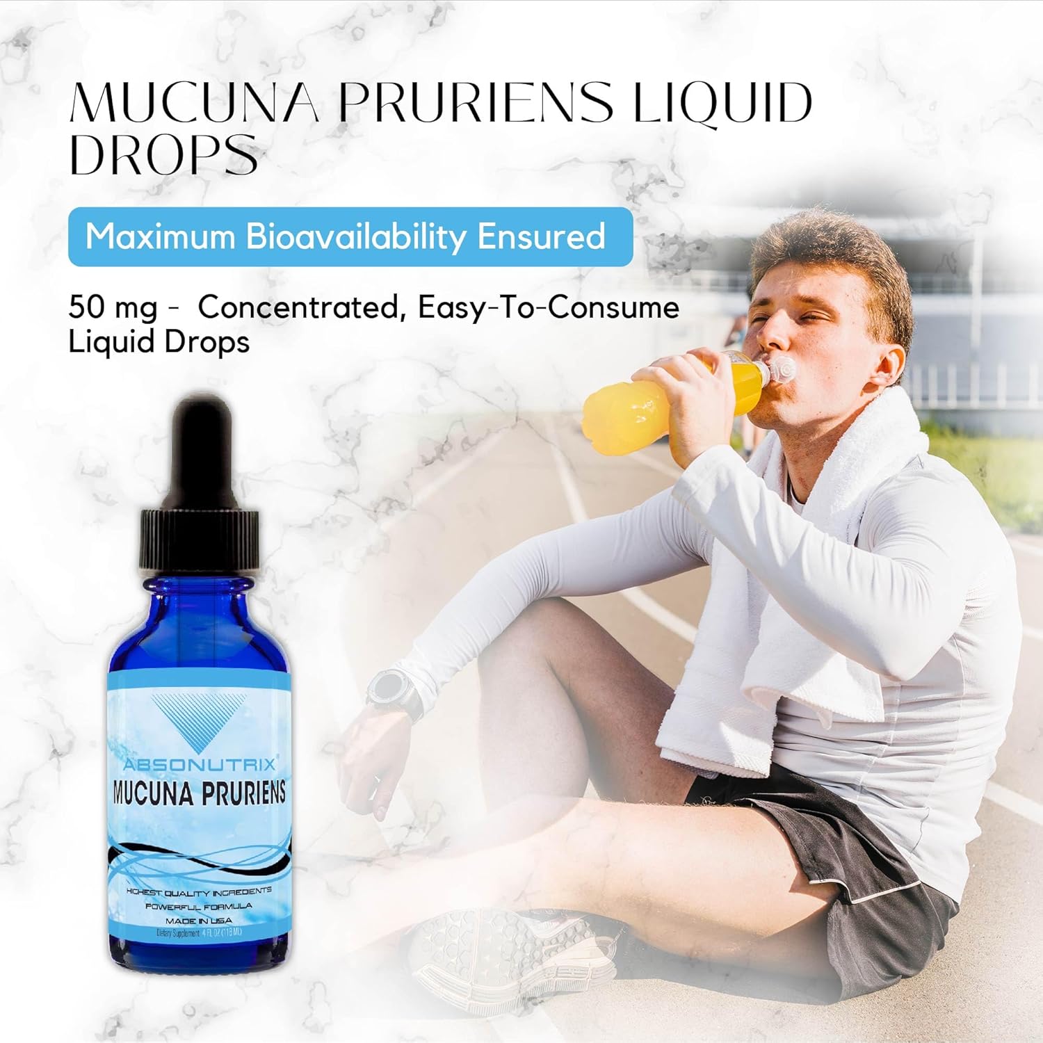 Premium Absonutrix Mucuna Pruriens Liquid Extract - 4 Oz, 393mg, 300 Servings - USA Made, Quick Absorption, Quality Ingredients - Non-GMO, GMP Certified, Third-Party Tested - Cruelty-Free