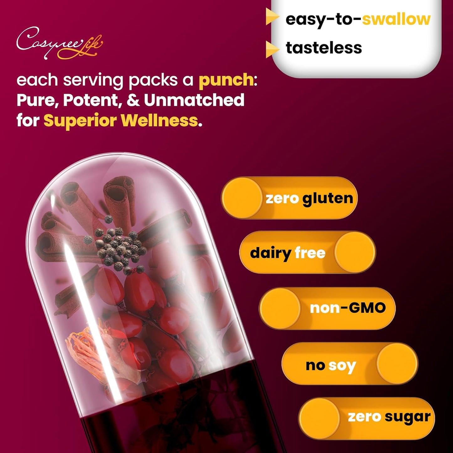 Premium Berberine HCL Capsules with True Ceylon Cinnamon for Immune System Support and Healthy Management - 1200mg, 120 Capsules
