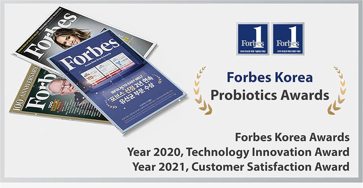 Premium Bifolacto 100 Probiotics from Denmark with Prebiotics, 44.2 Billion CFU, Zero Calorie, Non-Dairy, Travel-Friendly & No Water Required