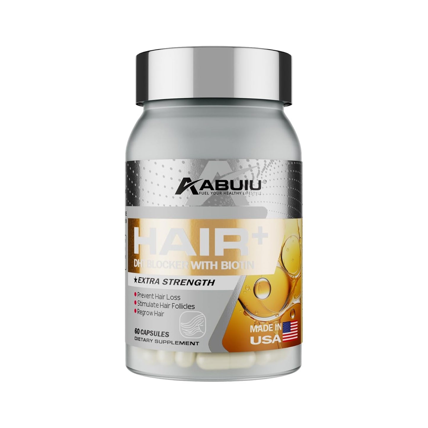 Premium Biotin Supplement for Hair Growth & Strong Nails - 5000 mcg with Vitamins C, E, B12, B6, A - USA Made - 240 Capsules