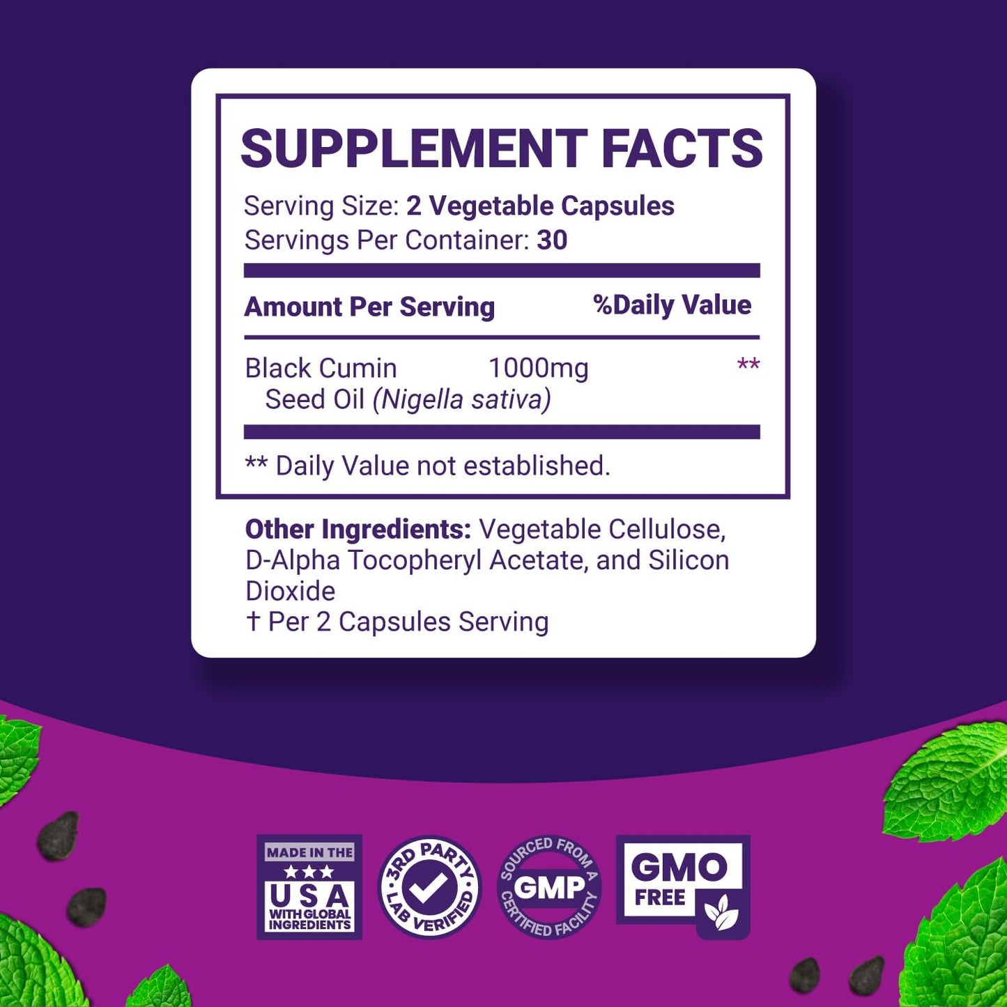 Premium Black Seed Oil Capsules - Digestive Health & Immune Support Supplement with Nigella Sativa - Antioxidant Brain Booster Capsules
