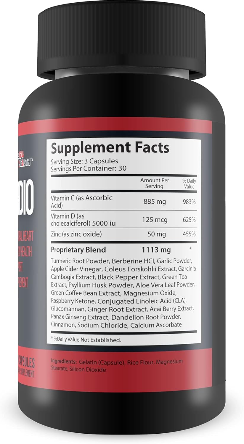 Premium Cardiovascular Support Supplement with Turmeric, D3, and Zinc - Promotes Heart Health, Circulation, and Immunity - Natural Blood Health Formula