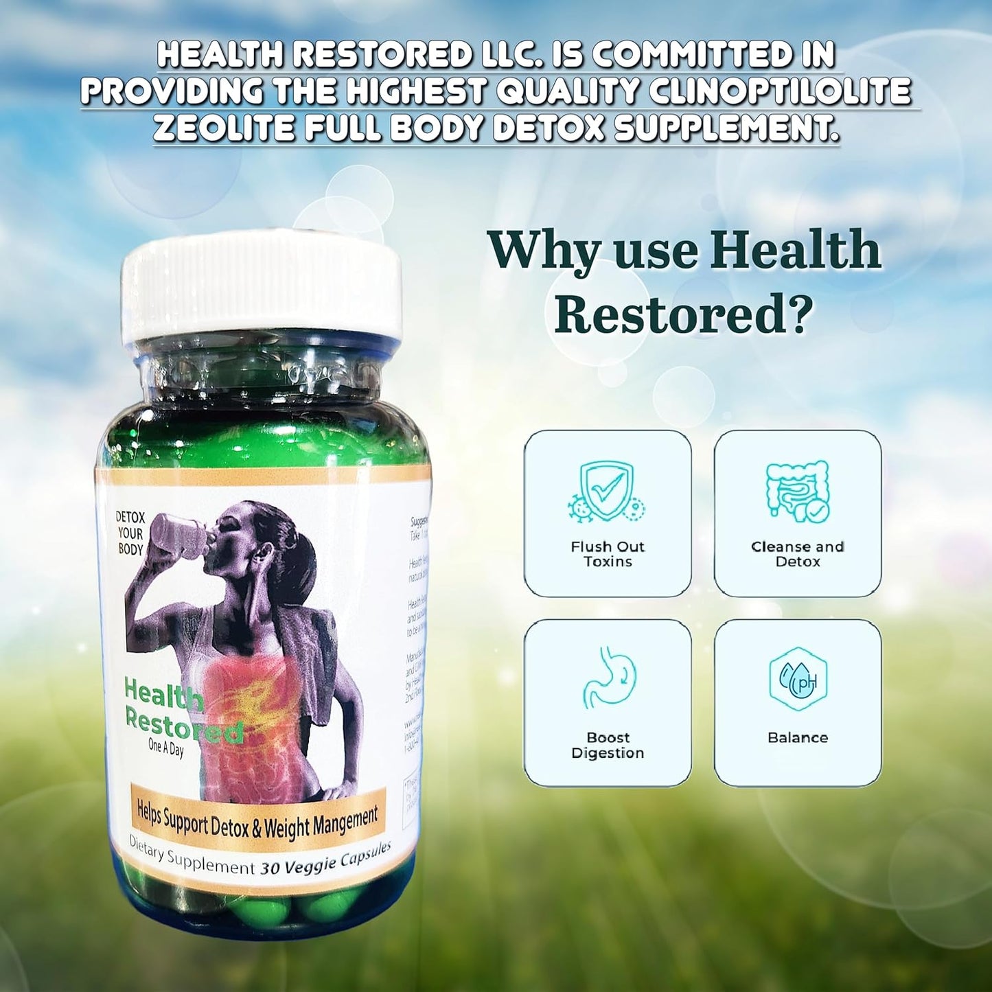 Premium Clinoptilolite Zeolite Capsules for Detox & Wellness - Supports Men and Women's Health - 100% Additive-Free Formula