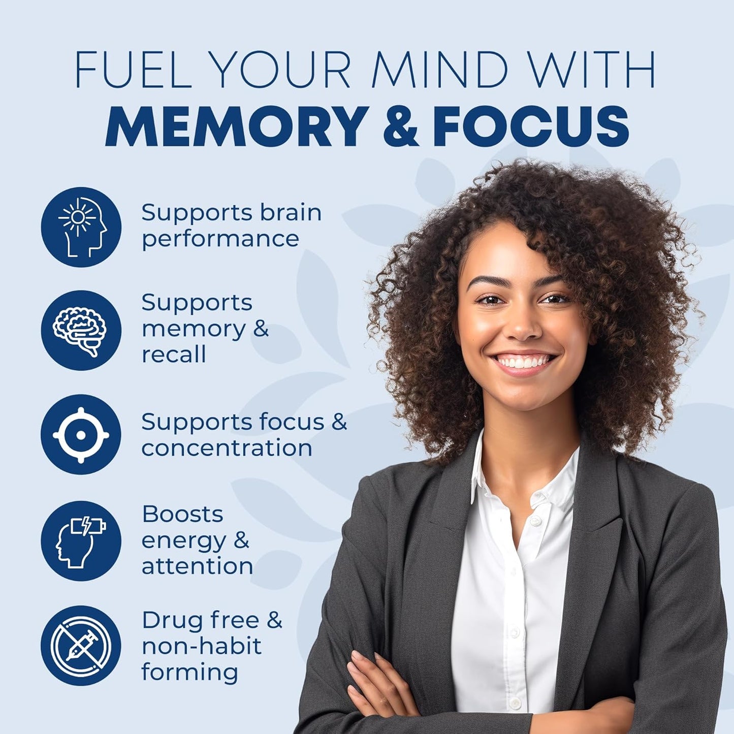 Premium Cognitive and Brain Health Supplement - 13-in-1 Memory Vitamins for Focus, Memory Support - 90 Veg Caps