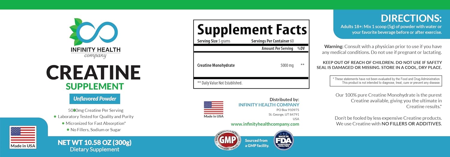 Premium Creatine Supplement for Optimal Health and Fitness Goals by Infinity Health Company