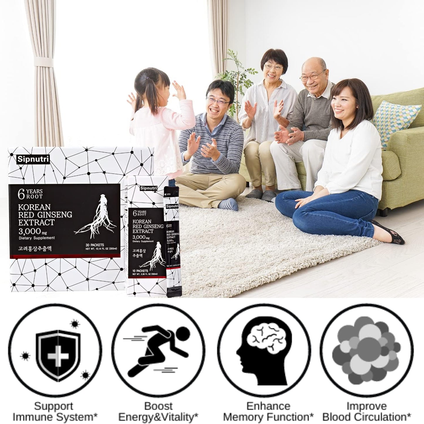 Premium Diamond Collagen Drink with Korean Panax Ginseng Extract - 18000 mg Liquid Supplement