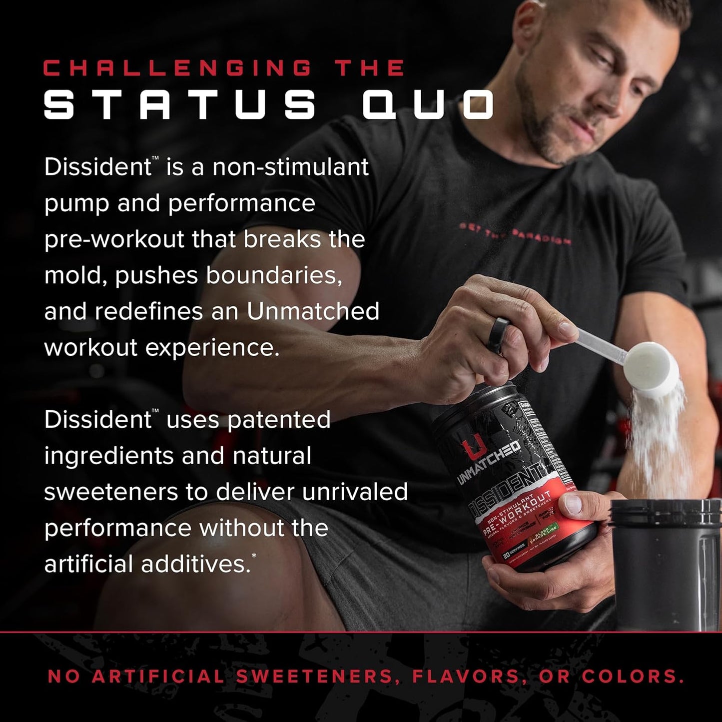 Premium Dissident Non Stimulant Pre Workout Powder - Citrulline, Beta Alanine, Peak ATP - Natural Flavors & Sweeteners - 20 Servings - Men & Women - Pink Lemonade Flavor