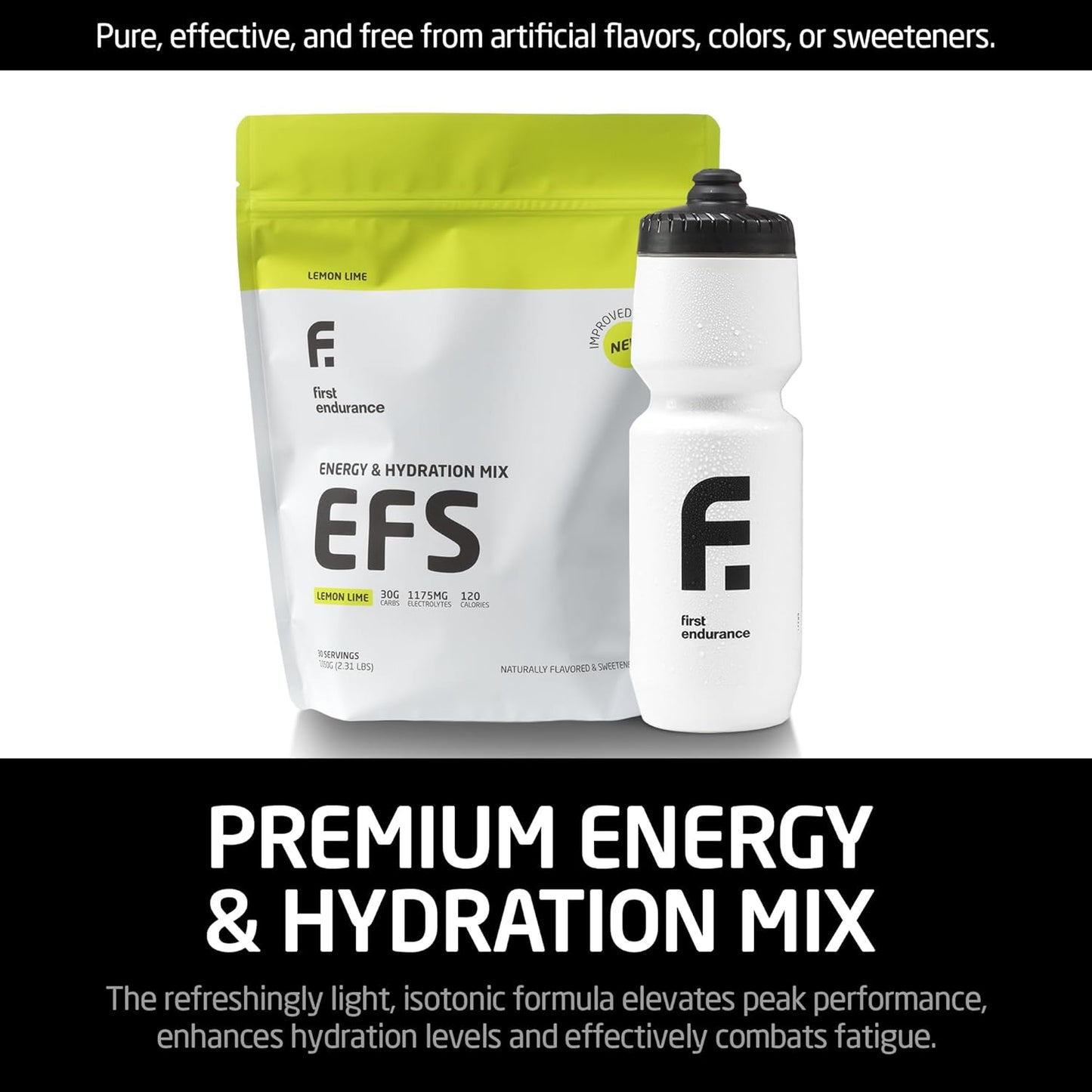 Premium EFS Hydration & Endurance Drink Mix - Isotonic Energy Fuel with Electrolytes for Rapid Rehydration, Running, Cycling, & Triathlon - Lemon-Lime Flavor