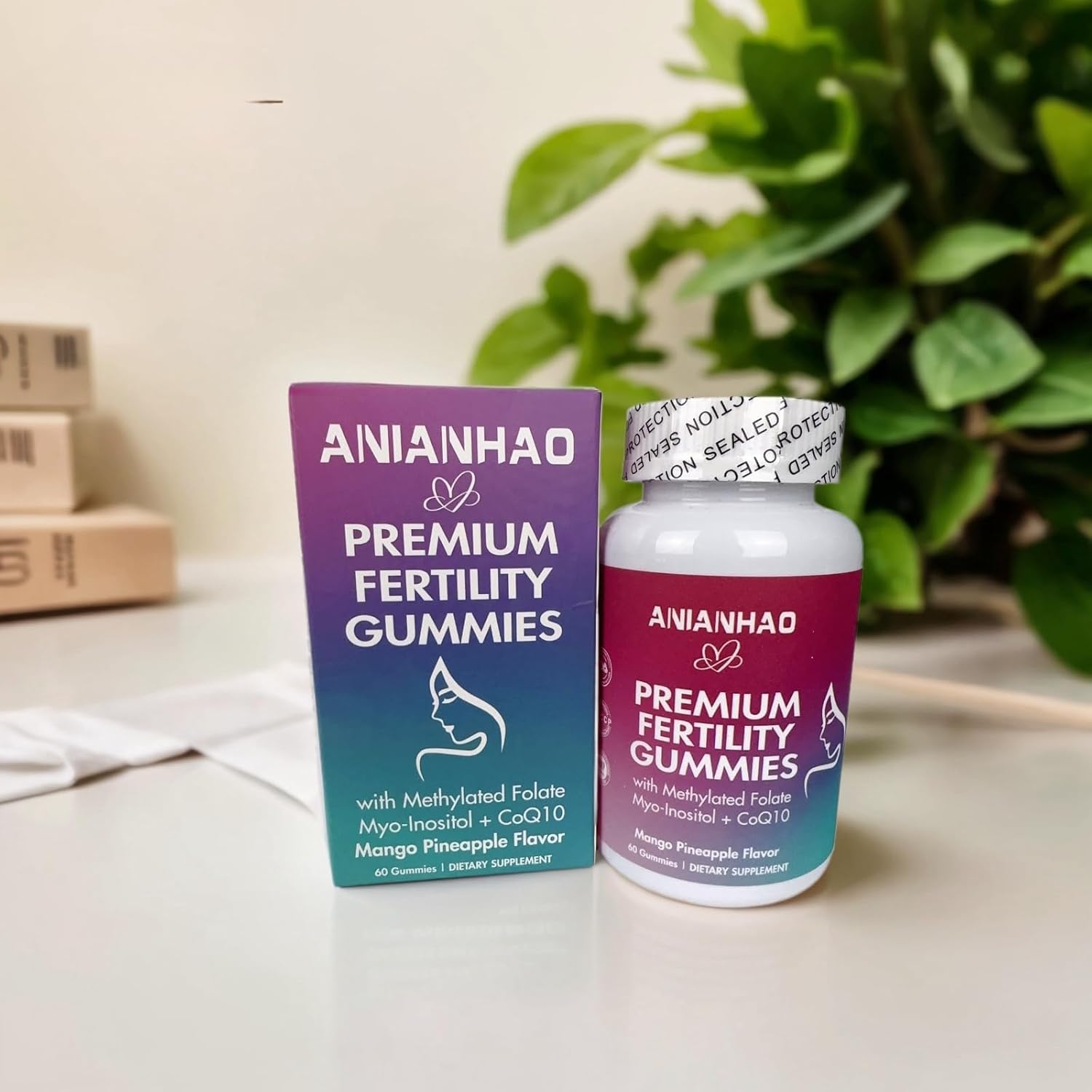 Premium Fertility and Feminine Balance Gummies for Women's Health with CoQ10, Folate, and Vitamins - Prenatal Conception Supplements for Ovulation and Menstrual Cycle Support