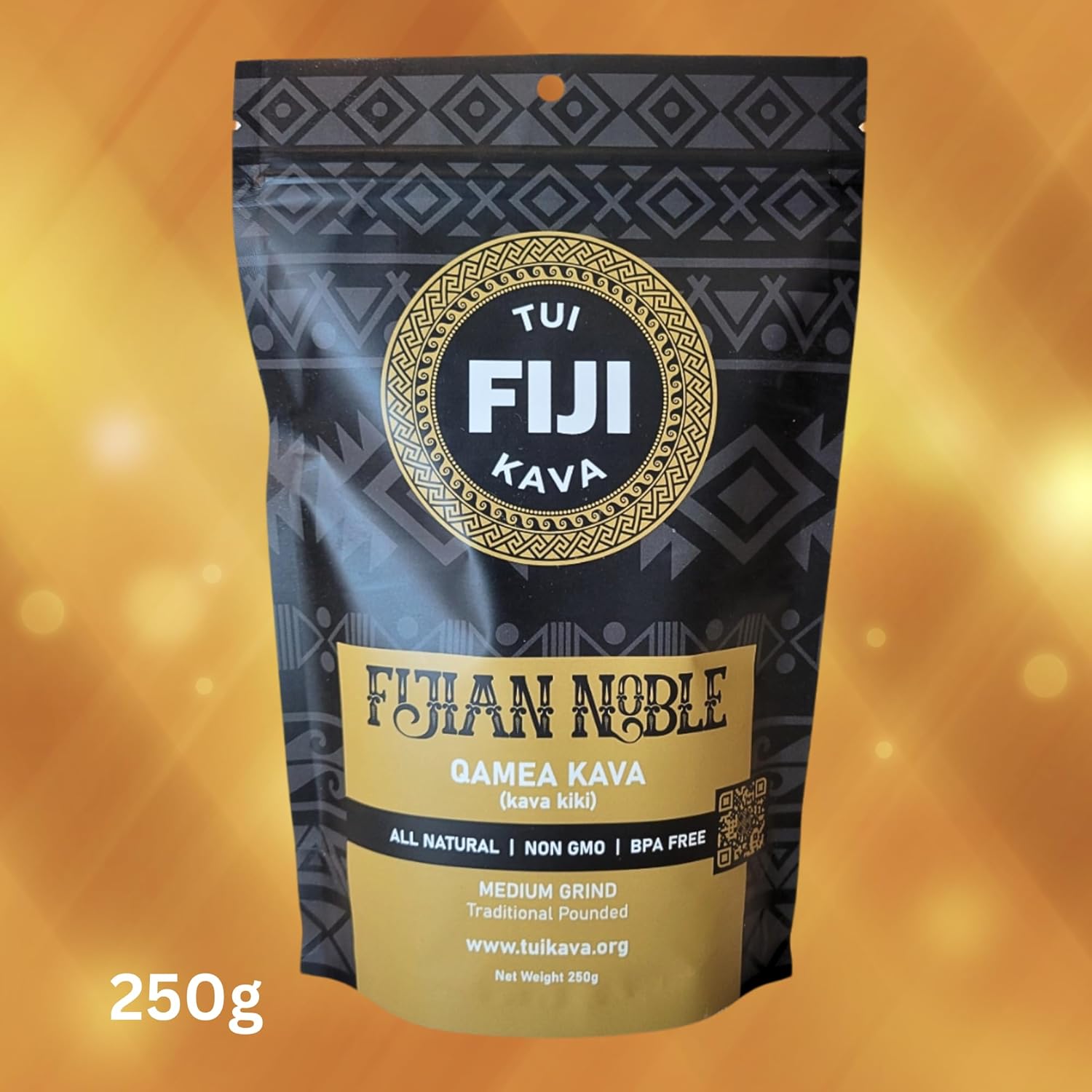 Premium Fijian Noble Kava Root Powder 250g - All Natural Stress Relief and Relaxation - Increase Focus and Improve Mood - Trial Size Medium Grind - Strainer Bag Needed