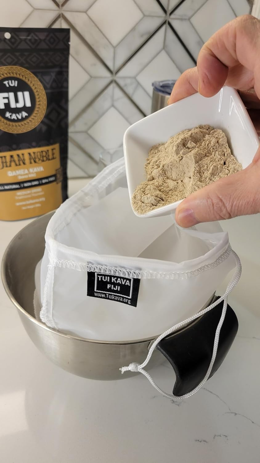 Premium Fijian Noble Kava Root Powder 250g - All Natural Stress Relief and Relaxation - Increase Focus and Improve Mood - Trial Size Medium Grind - Strainer Bag Needed