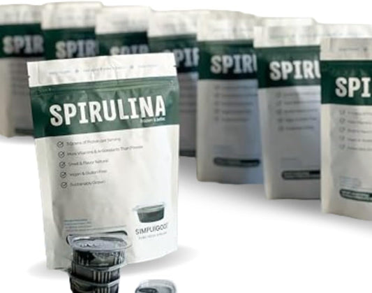 Premium Frozen Spirulina Superfood Packs - Nutrient-Rich & Easy to Use for Adults & Teens - 8 Packs with 7 Cubes Each (20g per Cube) - 1.120kg Total