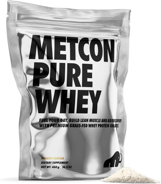 Premium Grass-Fed Whey Protein Isolate Powder with Organic Vanilla Flavor - 5 All-Natural Ingredients, No Fillers (460g)