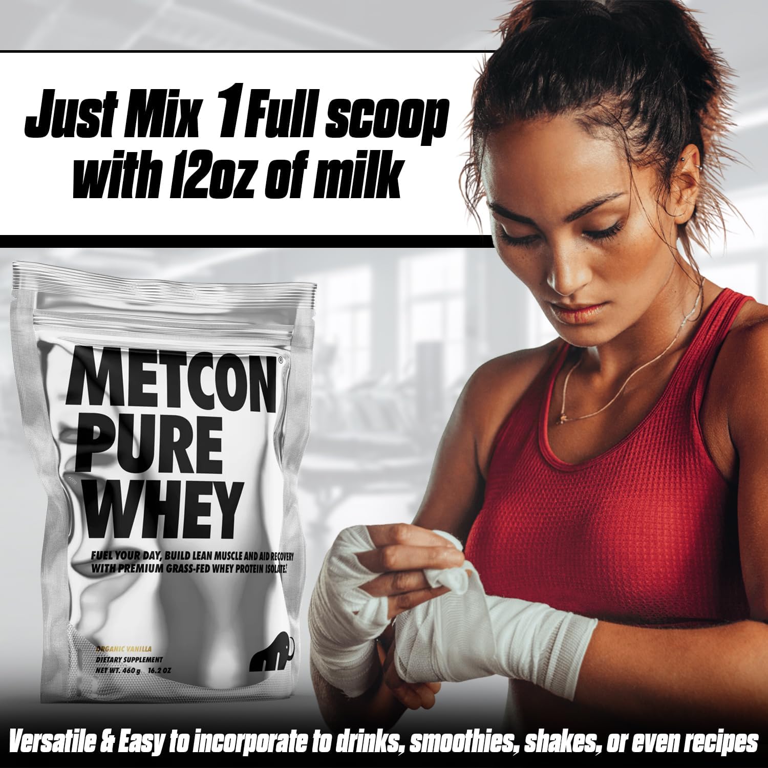 Premium Grass-Fed Whey Protein Isolate Powder with Organic Vanilla Flavor - 5 All-Natural Ingredients, No Fillers (460g)